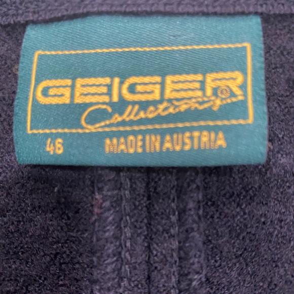 Vintage Geiger Collection Wool Cardigan Sweater Blazer Black size M - Picture 12 of 12